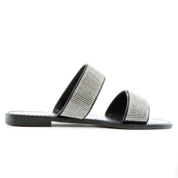 Just In!!! Diamonds black doble Strap Sandals - Picture 4 of 4